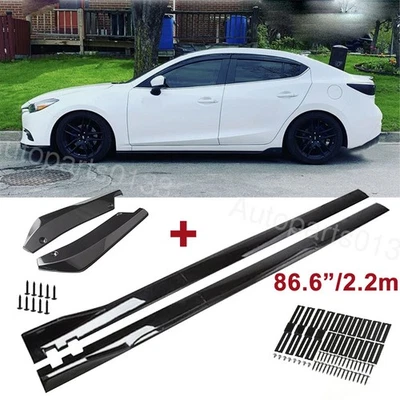 For Mazda 3 Sedan /Hatchback 86.6" Side Skirt Splitter Lip +Rear Bumper Diffuser Foto 1 de 4