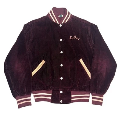 Chaqueta Universitaria Vintage 1950’s Mujer Dos Tonos Granate Y Rosa Pana Talla 38 Foto 1 de 4