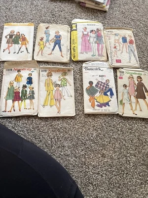 Vtg 1960s 8 Simplicity McCalls Butterick Patterns Pre- Teen Teen Sew Patterns - Image 1 of 4