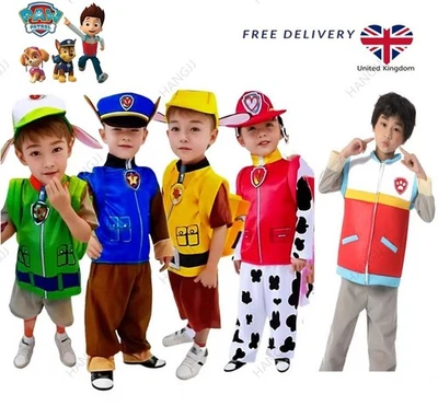 PAW Patrol Chase Marshall Rocky Skye Zuma Everest Rubble Kids Cosplay Halloween!