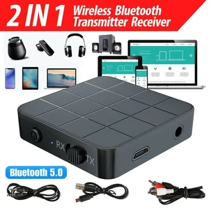 HIFI 2in1 Bluetooth5.0 Wireless Audio Transmitter Receiver Music/Adapter RCA AUX - Afbeelding 1 van 10