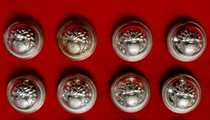 LOT OF 8 FRENCH CUSTOMS - DOUANES TUNIC BUTTONS APPROX 22MM - Picture 1 of 2