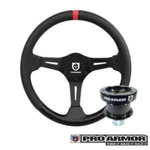 Pro Armor Extream W Steering Wheel Red Concave+ Quick Disconnect Release RZR X3 - Picture 1 of 1