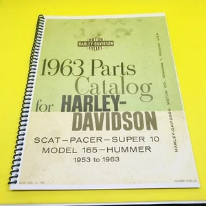 #99452-63 Harley Spare Parts Catalog  1953-1963 SCAT~PACER~SUPER 10~165 HUMMER - Bild 1 von 12