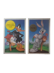 2 Packs Ready to Mail Postal Stamped Cards Daffy Duck + Bugs Bunny USPS 90's - Picture 1 of 5