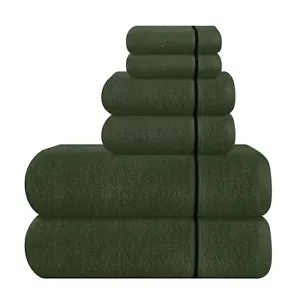 Ultra Soft 6 Pack Cotton Towel Set Contains 2 Bath Towels 28x55 inch 2 Hand - Picture 1 of 8