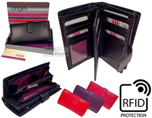 Mala RFID Ladies Quality Real Leather Large Tab Purse Wallet Coin Security Card - Picture 1 of 33