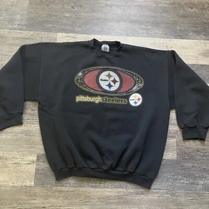Felpa Vintage Logo 7 Pittsburgh Steelers Uomo Taglia XXL Logo Pesante USA - Foto 1 di 4