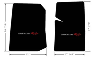NEW! 1987 - 2011 DODGE DAKOTA Black Floor Mats Embroidered Logo Pick Logo Set 2 - Picture 1 of 14