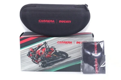 全新 Carrera DUCATI 黑色拉链保护壳 正品 眼镜 太阳镜 — 第 1/2 张图片