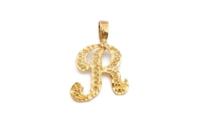 Colgante filigrana letra R oro amarillo 14k Foto 1 de 4