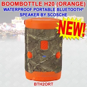 SCOSCHE BOOMBOTTLE H2O+ IP67 RUGGED WATERPROOF WIRELESS BLUETOOTH SPEAKER ORANGE - Picture 1 of 2