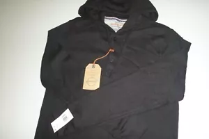Sudadera con capucha impermeable para hombre malla de algodón negro tejido cuello botón talla: pequeña - Imagen 1 de 9