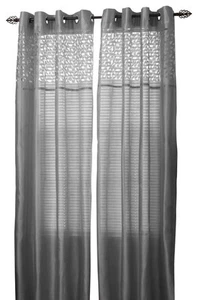 Cortina Mónica, Gris Verdoso, 108" por 54", Panel Único Un Panel - Imagen 1 de 2