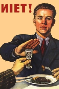 Póster Niet A Unión Soviética Era Rusa Antialcohol Giclée Nuevo Impresión UV Único - Imagen 1 de 3