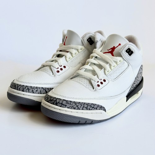 UK 5.5 Air Jordan 3 Retro Mid Bianco Cemento Reimmaginato