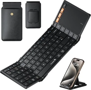 ProtoArc XK01 TP Foldable Bluetooth Keyboard with Touchpad, Folding Portable Tra - Picture 1 of 8