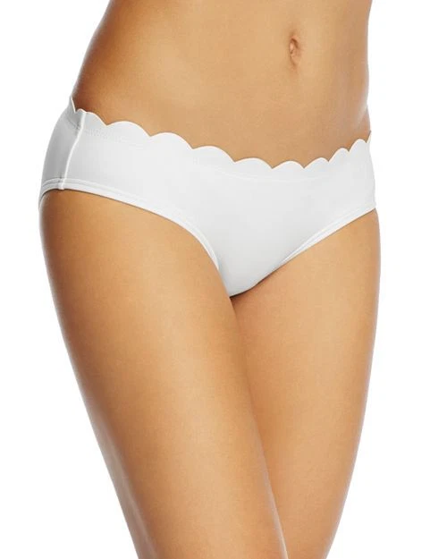 Kate Spade Womens White Scalloped Swim Bottom Separates Swimsuit L BHFO 2127