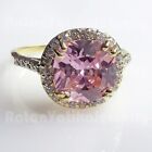 Certified Natural Pink Sapphire 14 K Yellow Gold Handmade Ring Gift