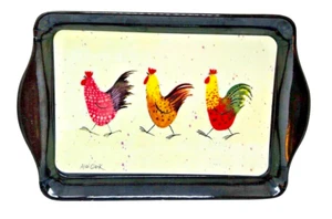 Alex Clark Hahn 3 Hähne Streben Kunststoff Tablett 9" Bunt - Bild 1 von 6