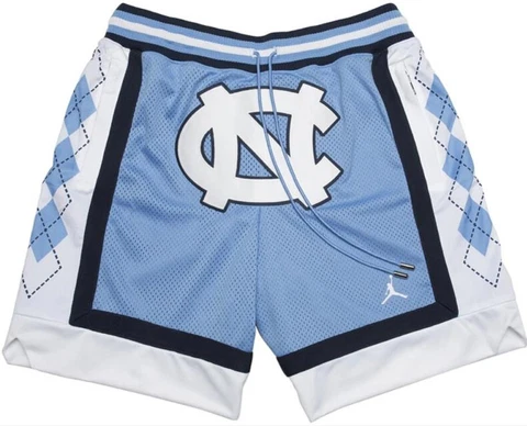 UNC Vintage Basketball Game Shorts Stitched Pants Blue North Carolina Cover