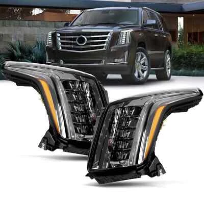Pair Full LED DRL Headlights Assembly For 2015-2020 Cadillac Escalade ESV Foto 1 de 4