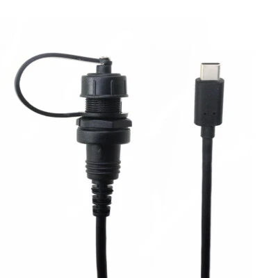 USB 3.1 Type C Panel Mount Connector Waterproof Cable Male to Female Extension - Image 1 of 4