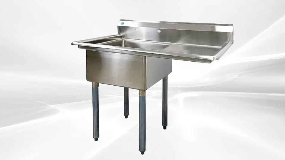 NEW 18" Stainless Steel Sink Right Compartment Commercial Kitchen Restaurant NSF - Image 1 of 4