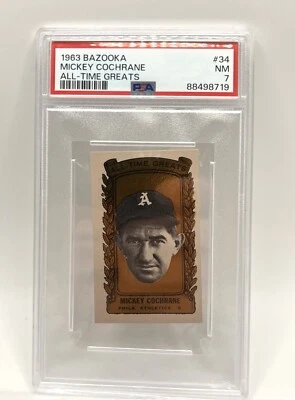 1963 Bazooka #34 Mickey Cochrane - All time greats - PSA 7 - Image 1 of 2