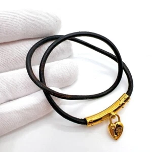 Hermes Lockheart Fantasy Vorhängeschloss Choker Gold Braun Handgelenk - Bild 1 von 7