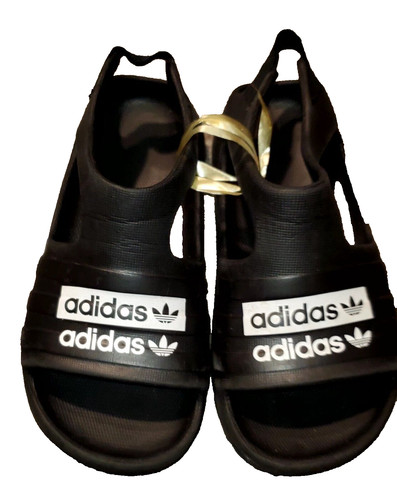 Adidas nero Adilette sandalo bambino scarpe da vacanza estive taglia 8C