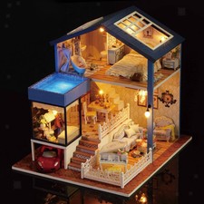 1:24 Casa delle bambole in miniatura in legno fai-da-te - Moderna