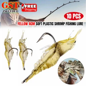10-20 Soft Plastic Bass Yabbie Prawn Shrimp Fishing Lure Jig Heads Bream Natural - Picture 1 of 14
