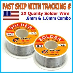 2 Roll 63/37 Tin Rosin Core Solder Wire For Electrical Soldering Sn60 Flux 0.8mm - Picture 1 of 5