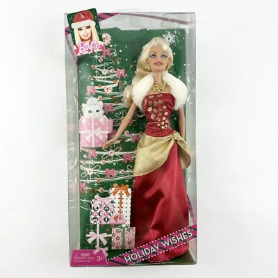 Barbie 2009 Holiday Wishes juego a juego en la parte posterior Mattel R6589 Foto 1 de 4