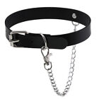 Punk Gothic PU Leather Choker Collar Buckle Necklace Chains Jewelry Accessories
