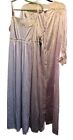 VTG Lorraine Purple Peignoir Set Robe Large Nightgown Nylon White Lace NOS New