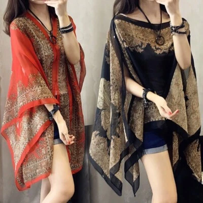 Women Beach Summer Bikini Swimwear Kaftan Cover Up Poncho Beachwear Dress /a - Image 1 of 4