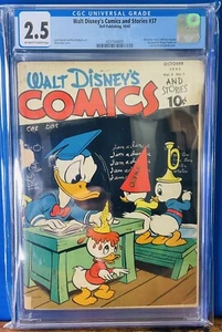 WALT DISNEY’S COMICS AND STORIES #37 (1943) DONALD DUCK por JACK HANNAH - CGC 2.5 - Imagen 1 de 5