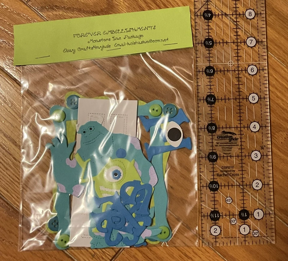 Disney Handmade Artisan Embellishment Set NRFP~ Monsters Inc. ~Scrapbook-Cute! - Image 1 of 3