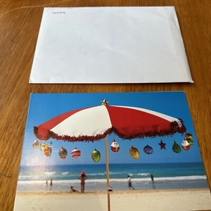QANTAS Seasons Greetings Unused Card “Beach Scene” - Picture 1 of 7
