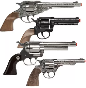 Pistola Giocattolo Revolver Cowboy in Metallo con Caricatore Rotativo Apribile - Foto 1 di 10