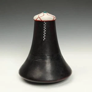 VINTAGE CARVED WOOD AND METAL MILK VESSEL HIMA / NYANKOLE PEOPLE CENTRAL AFRICA - Picture 1 of 7