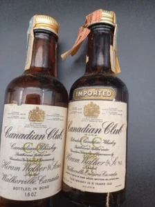 1966 Canadian Club Blended Whisky Whiskey Tin EMPTY 1/10 TWO DIFFERENT bottles - Picture 1 of 3