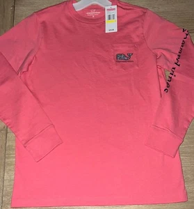 NWT Vineyard Vines Boy M 12-14 LS Fall Multi Icons Whale Pkt Shirt Lobster Reef - Picture 1 of 7