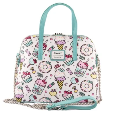 Bolso Bandolera LOUNGEFLY HELLO KITTY Dulces Golosinas Blanco Cadena Cupcake Nuevo con Etiquetas Foto 1 de 4