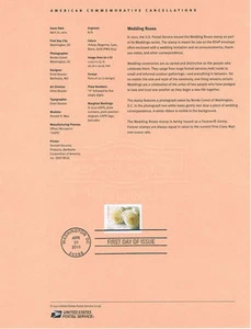 #1119 Forever Wedding Roses #4520 Souvenir Page - Picture 1 of 1