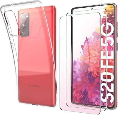 Coque pour Samsung S20 FE S20 Ultra S20 Plus Protection Silicone + Verre Trempé
