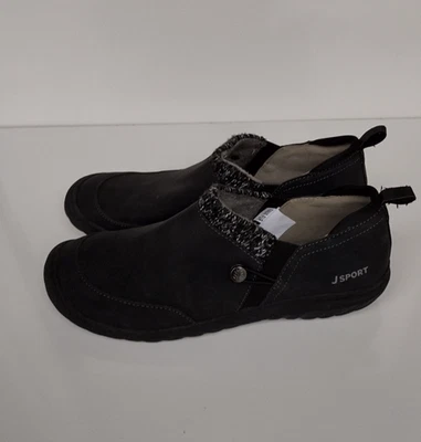 Zapatos informales JSport By Jambu para mujer 9 M Alice sin cordones negros de imitación de cuero S3ALC01 Foto 1 de 4