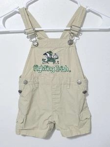 Vintage 1990s Nortre Dame Fighting Irish Embroidered Overalls Youth Size 12 M - Picture 1 of 9